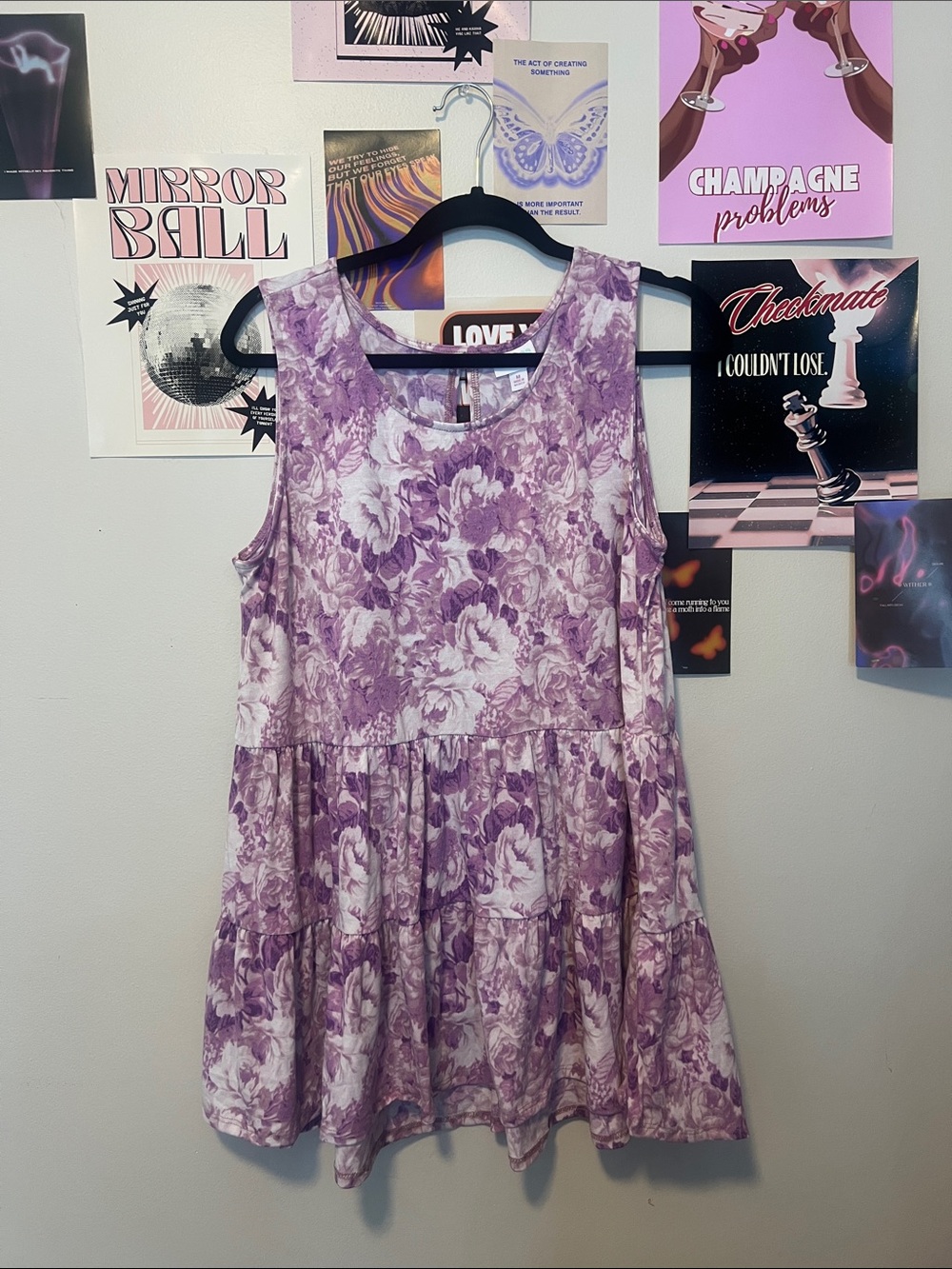 LuLaRoe Eliana Tank Purple Floral